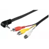 Wentronic Goobay 3,5 mm jack/RCA adaptérový kábel, 1,5 m – 3,5 mm jack konektor samec (4-pólový, stereo) 90° > 3x RCA konektor samec (50209)