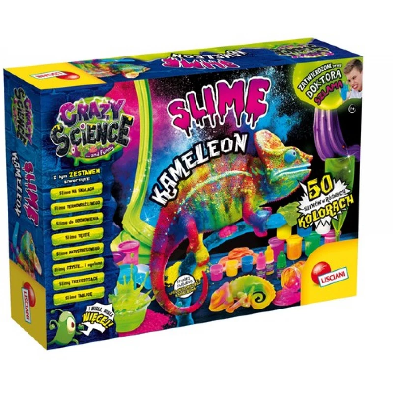 Liscianigiochi Science Kit Crazy Science Slime Chameleon 304-PL89246 – vzdelávacia experimentálna sada so slizom