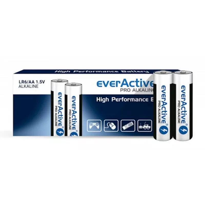 Jednorazové AA alkalické batérie everActive LR610PAKPA, 1,5 V, 3000 mAh, 10 ks balenie