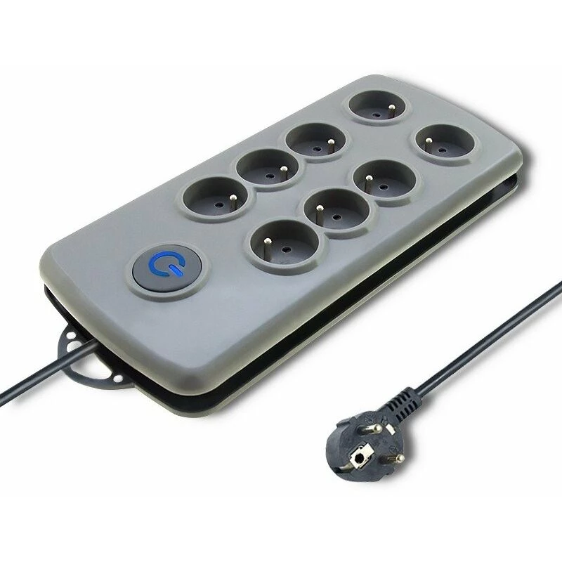 Qoltec Quick Switch 50162 prepäťová ochrana, 8 zásuviek, 2,5 m, sivá