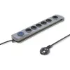 Prepäťová ochrana Qoltec 50165 sivá 6 AC zásuviek 230 V 1,8 m