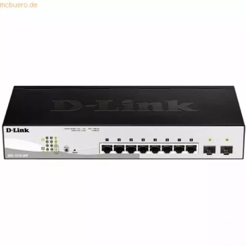 D-Link DGS-1210-08P/E Managed L2 Gigabit Ethernet (10/100/1000) Power over Ethernet (PoE) čierny