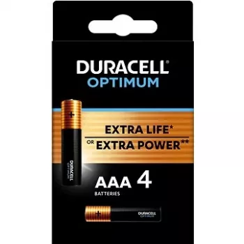 Duracell OPTIMUM AAA alkalické batérie 4-balík – dlhotrvajúca energia pre malé zariadenia