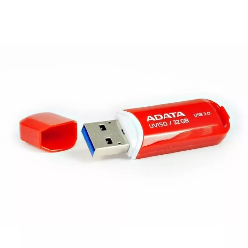 USB flash disk ADATA DashDrive UV150 32 GB, USB Type-A 3.2 Gen 1, červený, s krytkou