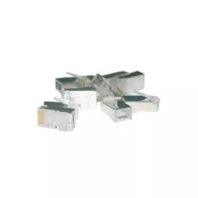 Konektor RJ45 tienený kat.6 univerzálny drôt/lanka 8P8C 100 ks