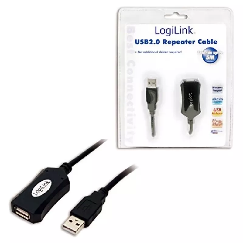 LogiLink USB 2.0 predlžovací kábel - 5,0 m USB kábel 5 m USB A