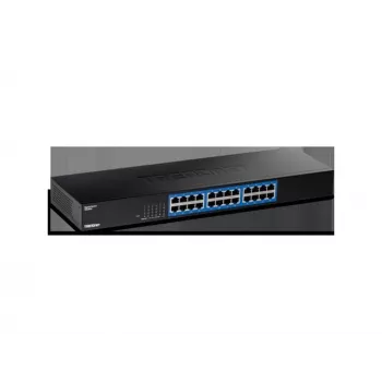 TRENDnet 24-portový gigabitový switch, TEG-S25, 24 x gigabitové RJ-45 porty, 48 Gbit/s prepínacia kapacita, bezventilátorový dizajn, kovové puzdro, interný napájací zdroj