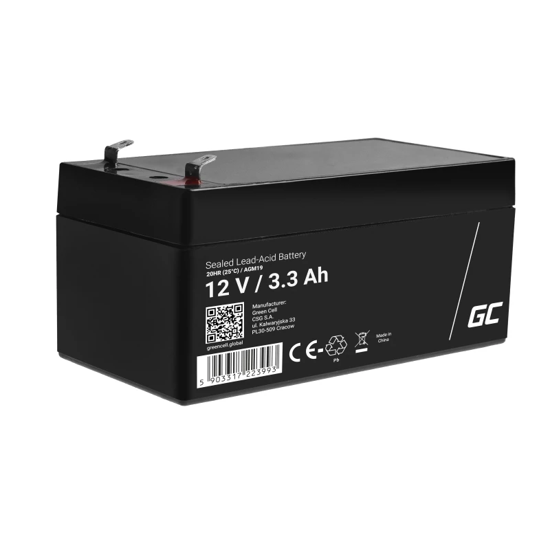 Green Cell AGM19 UPS batéria olovená 12 V 3,3 Ah