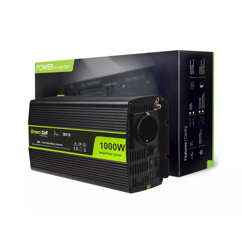 INV18 - Univerzálny - Auto - 24 V - 1000 W - 230 V - DC na AC