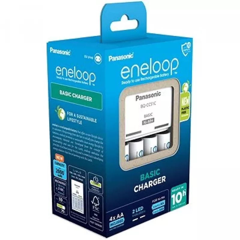 Nabíjačka batérií PANASONIC Eneloop Basic BQ-CC51 + 4x AA 2000 mAh (K-KJ51MCD40E)