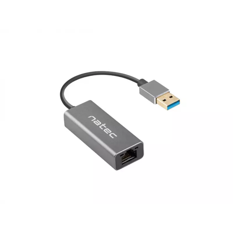 Natec Cricket NNC-1924 ethernetový adaptér USB 3.0 Type-A na RJ45, 1000 Mbit/s, kábel 15 cm, čierny
