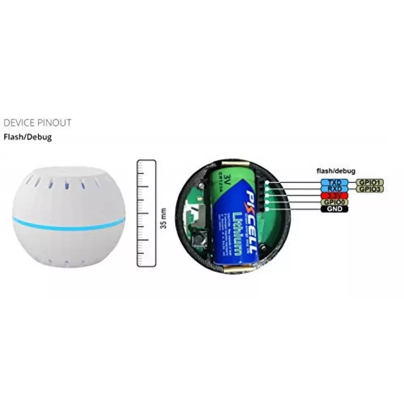 Senzor teploty a vlhkosti Shelly H&T Wi-Fi, napájaný batériou, čierny