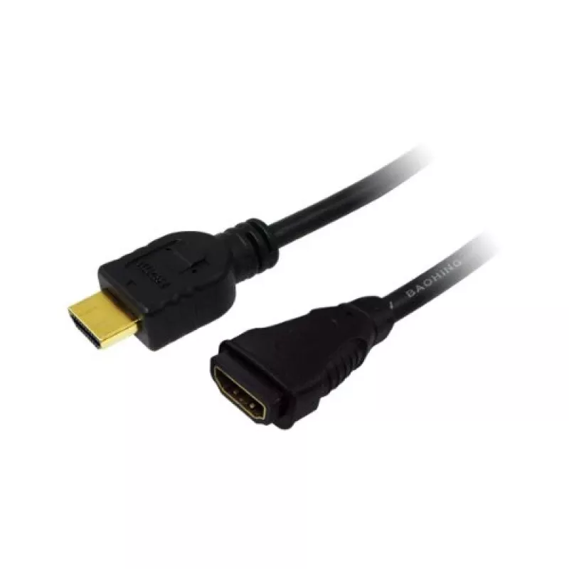 LogiLink CH0057 vysokorýchlostný predlžovací kábel HDMI s Ethernetom, HDMI 1.4, A samec – A samica, 4K/30, pozlátené kontakty, 3 m, čierny