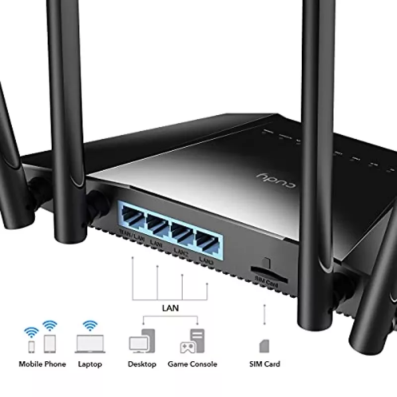 Cudy LT400 bezdrôtový router Fast Ethernet Single-band (2.4 GHz) 4G čierny