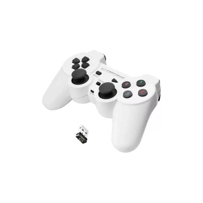Esperanza EGG108W herný ovládač čierny, biely RF gamepad analógový / digitálny PC, Playstation 3