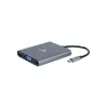 Gembird A-CM-COMBO6-01 viacportový adaptér USB-C 6v1, USB 3.1 Gen 1, HDMI 4K, VGA, PD 60 W, čítačka kariet SD/microSD, audio 3,5 mm, sivý