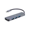 USB-C dokovacia stanica pre notebook GEMBIRD A-CM-COMBO2-01 — USB 3.2 Gen 1 Type-C, 3× USB-A, 1× HDMI, sivá