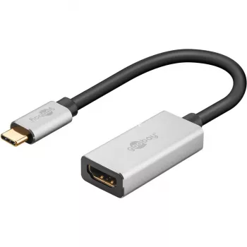 Wentronic 60194 video kábel adaptér 0,15 m USB Type-C HDMI čierny - strieborný (60194)
