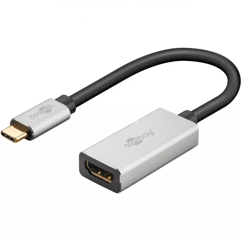 Wentronic 60194 video kábel adaptér 0,15 m USB Type-C HDMI čierny - strieborný (60194)