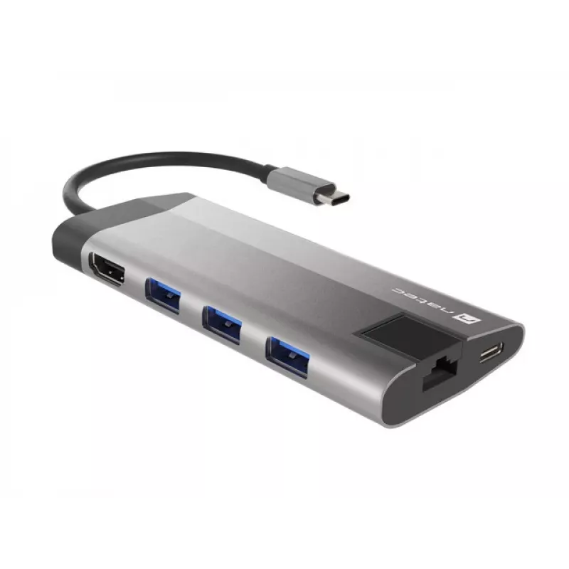 NATEC Fowler Plus USB Type-C čierna sivá MicroSD SD hub