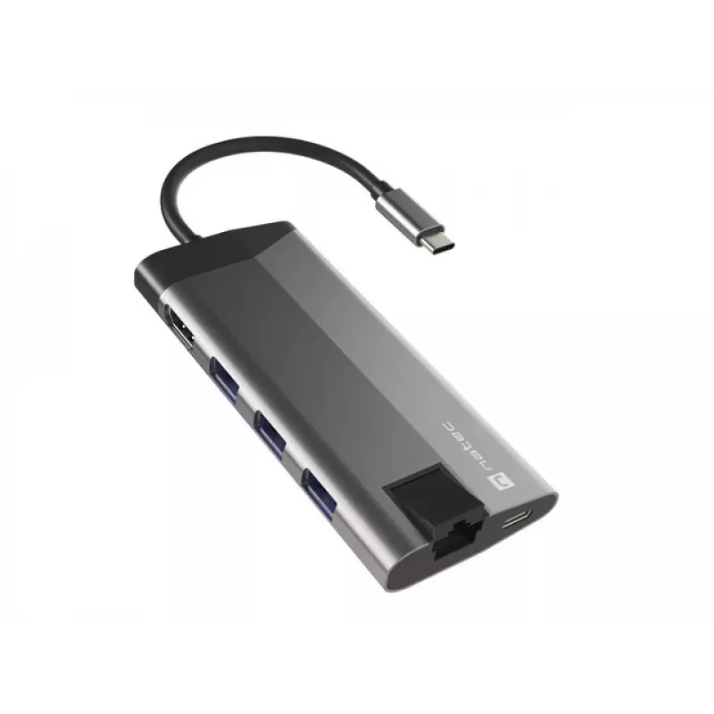 NATEC Fowler Plus USB Type-C čierna sivá MicroSD SD hub