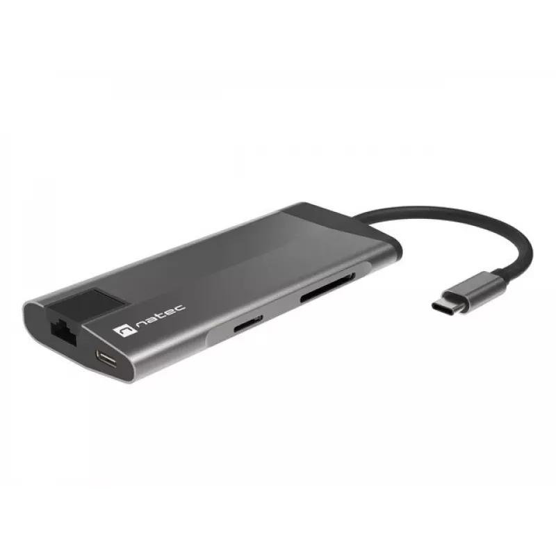 NATEC Fowler Plus USB Type-C čierna sivá MicroSD SD hub