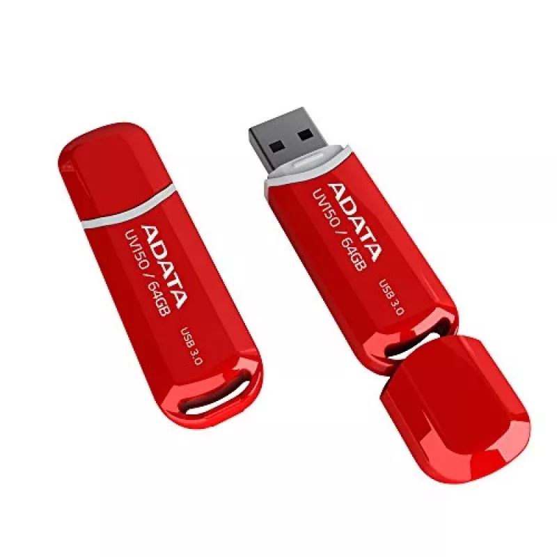 USB kľúč ADATA DashDrive UV150 64 GB, USB Type-A 3.2 Gen 1, Červená, s krytkou