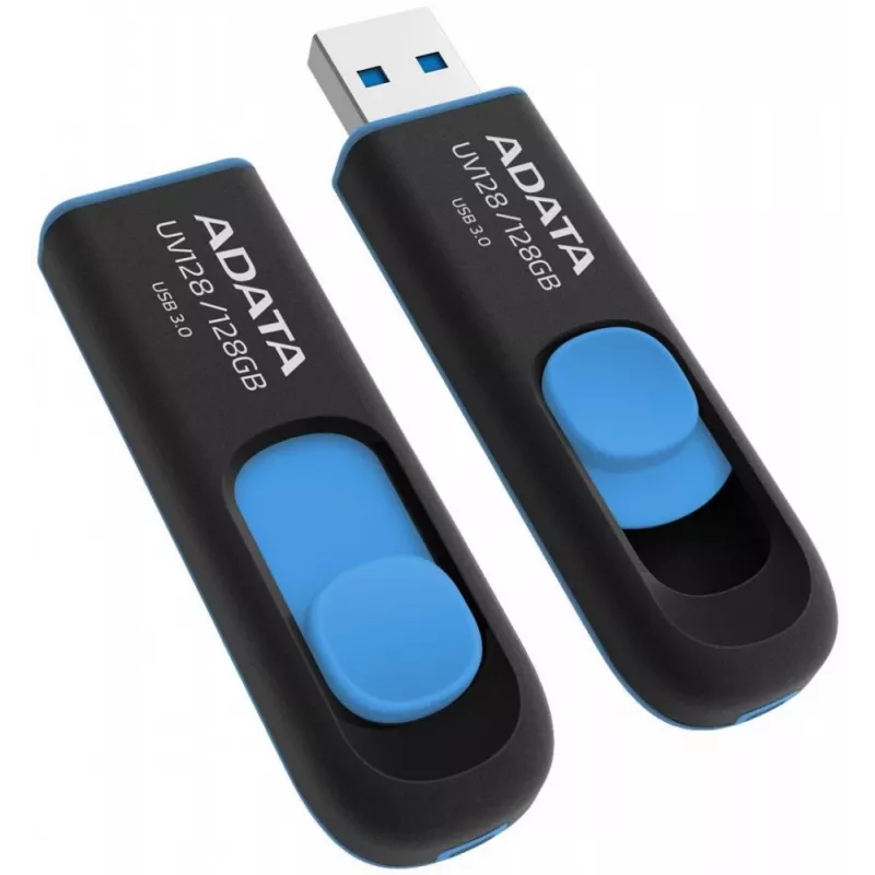 ADATA DashDrive UV128 128GB USB flash disk USB Type-A 3.2 Gen 1 (3.1 Gen 1) Čierna, Modrá
