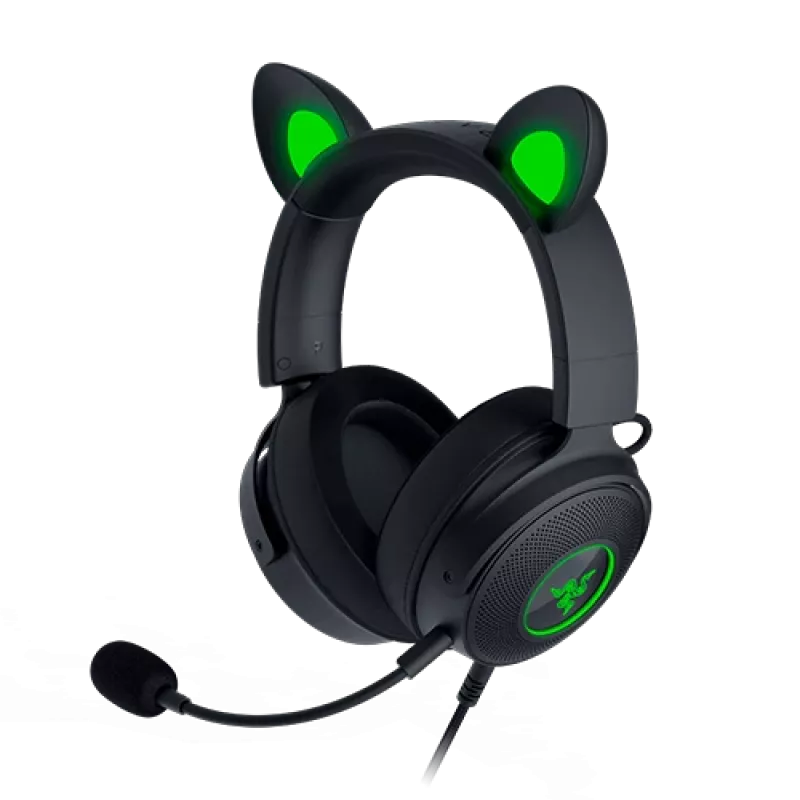 Razer Kraken V2 Pro Kitty Edition – káblové over-ear herné slúchadlá, čierna