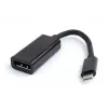 Gembird A-CM-DPF-01 adaptér USB-C na DisplayPort, 15 cm, čierny