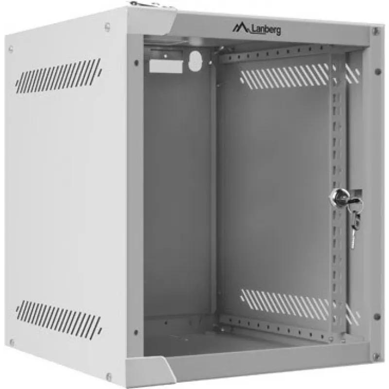Lanberg WF10-2306-10S nástenná rack skriňa 10" 6U, 336×280×310 mm, sklenené dvere, 20 kg, sivá (RAL 7035)