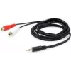 Equip 147093 audio kábel, 2 x RCA (zásuvka) na 3,5 mm (konektor), 2,5 m, čierny