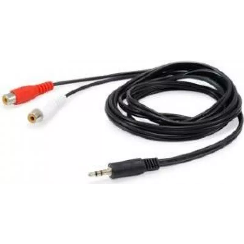 Equip 147093 audio kábel, 2 x RCA (zásuvka) na 3,5 mm (konektor), 2,5 m, čierny