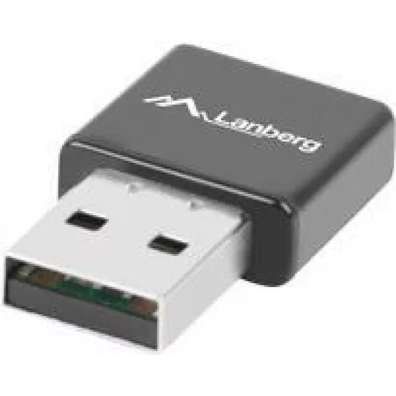 USB WLAN adaptér LANBERG NC-0300-WI, 2x interná anténa 2 dBi, USB 2.0, až 2400 Mbit/s, čierny