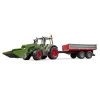 Hračkársky traktor BRUDER Fendt Vario 211 s čelným nakladačom a bočným prívesom