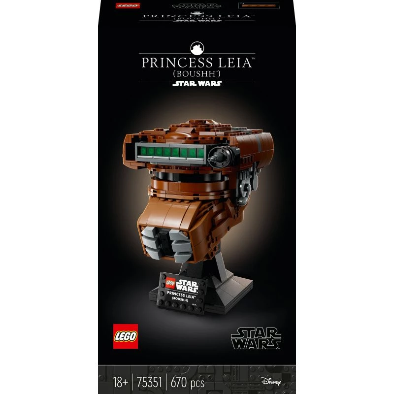 LEGO Star Wars Princess Leia (Boushh) prilba, sada pre dospelých 75351 (670 dielov)