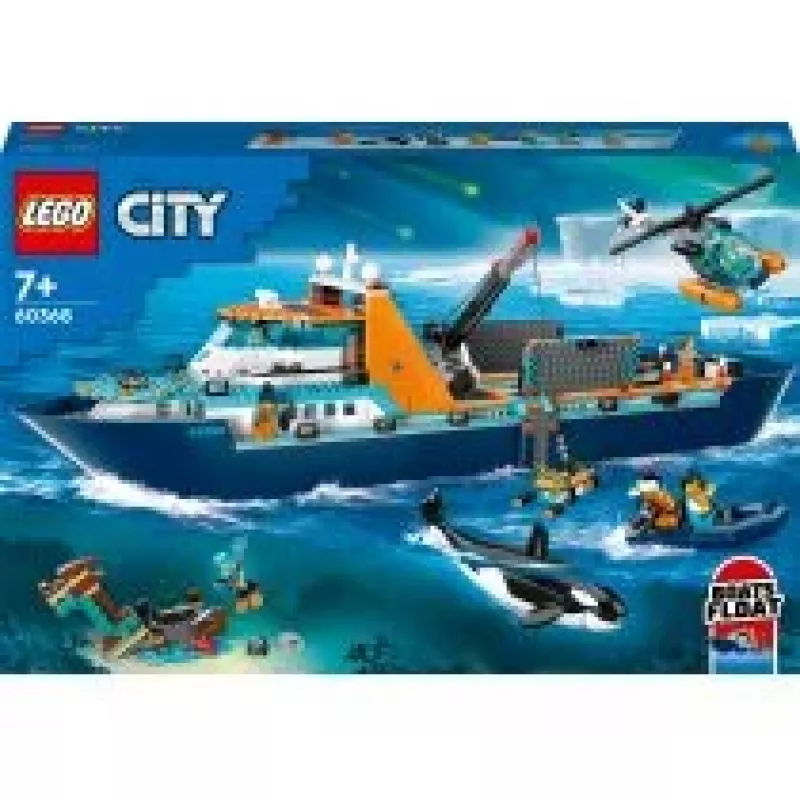 Stavebnica LEGO City Arktická expedičná loď 60368 — 815 dielov, 7+ rokov, obsahuje 4 minifigúrky