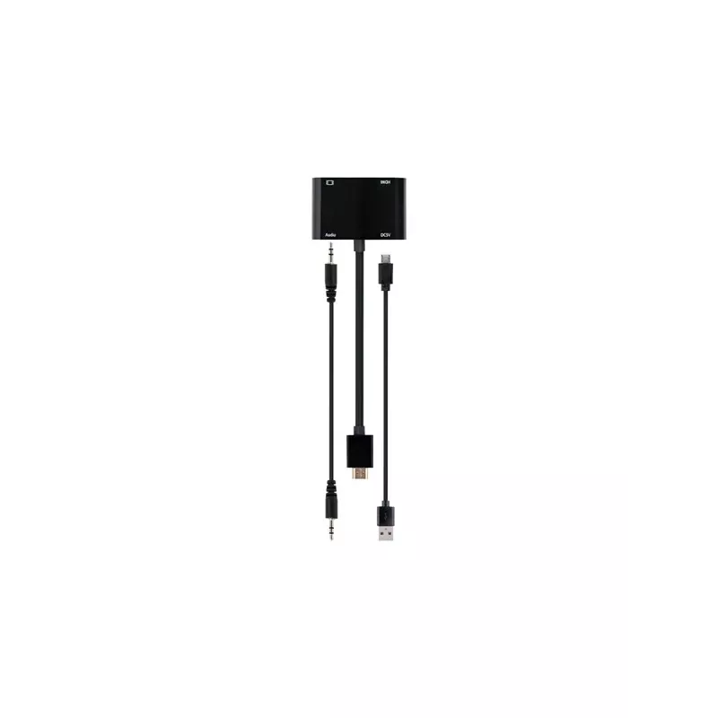 Gembird A-HDMIM-HDMIFVGAF-01 adaptér HDMI samec na HDMI samica + VGA samica s audio a napájacím portom
