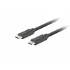 Kábel USB-C na USB-C LANBERG CA-CMCM-32CU-0010-BK — USB 3.2 Gen 2, 1 m, čierny, 100 W nabíjací výkon, 4K video