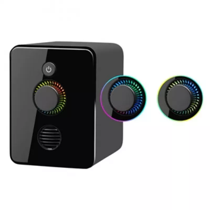 Defender V12 65212 počítačové reproduktory 2.1, 11 W, subwoofer 5 W, napájanie cez USB, LED podsvietenie, čierne, 115 x 130 x 223 mm