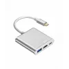 USB-C-Adapter-Hub TB AKTBXVAU3HMPDAV — 3-in-1: HDMI + USB-A + USB-C PD, strieborná