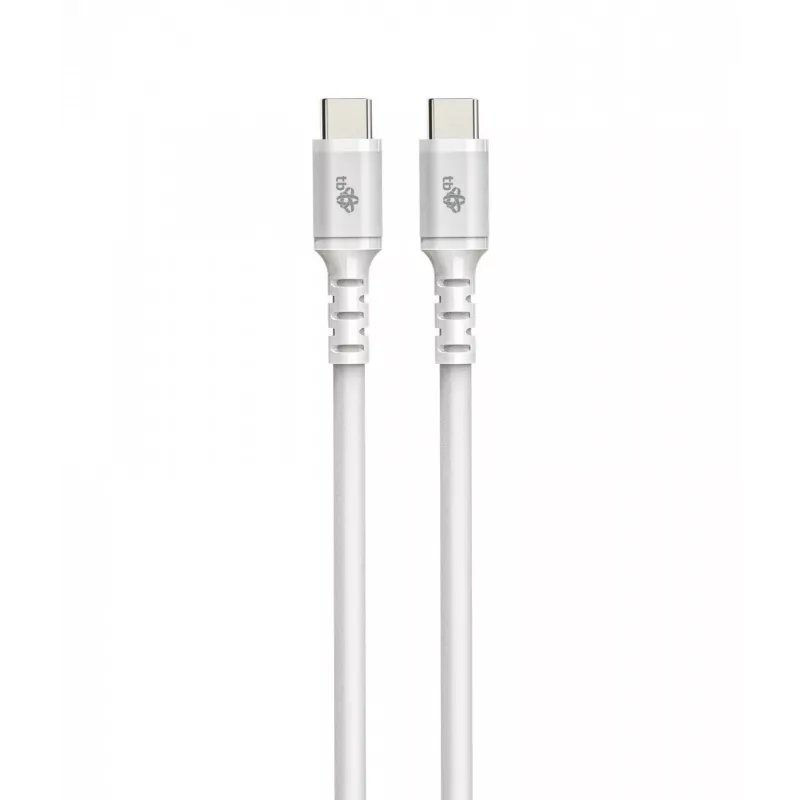USB C - USB C kábel 1m. silikón biely
