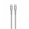 USB C - USB C kábel 1 m. silikón sivý