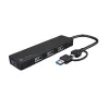 USB hub NATEC Mayfly USB 3.2 Gen 1 Type-A Type-C 5000 Mbit/s čierny