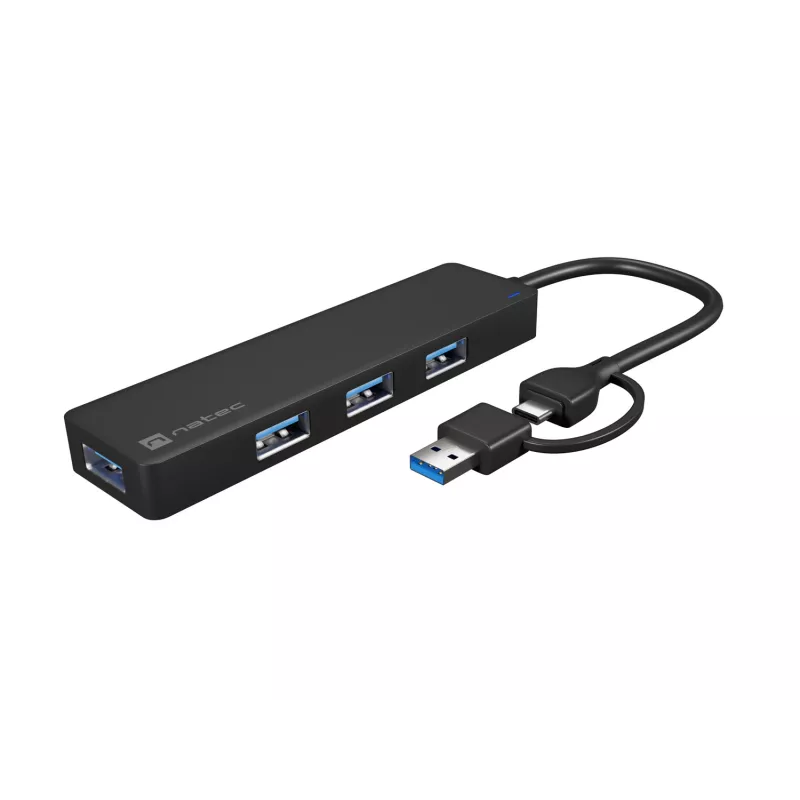 USB hub NATEC Mayfly USB 3.2 Gen 1 Type-A Type-C 5000 Mbit/s čierny