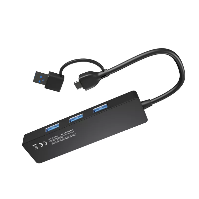 USB hub NATEC Mayfly USB 3.2 Gen 1 Type-A Type-C 5000 Mbit/s čierny