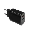 Nástenná nabíjačka 2x3A USB-C + USB-A Power Delivery čierna