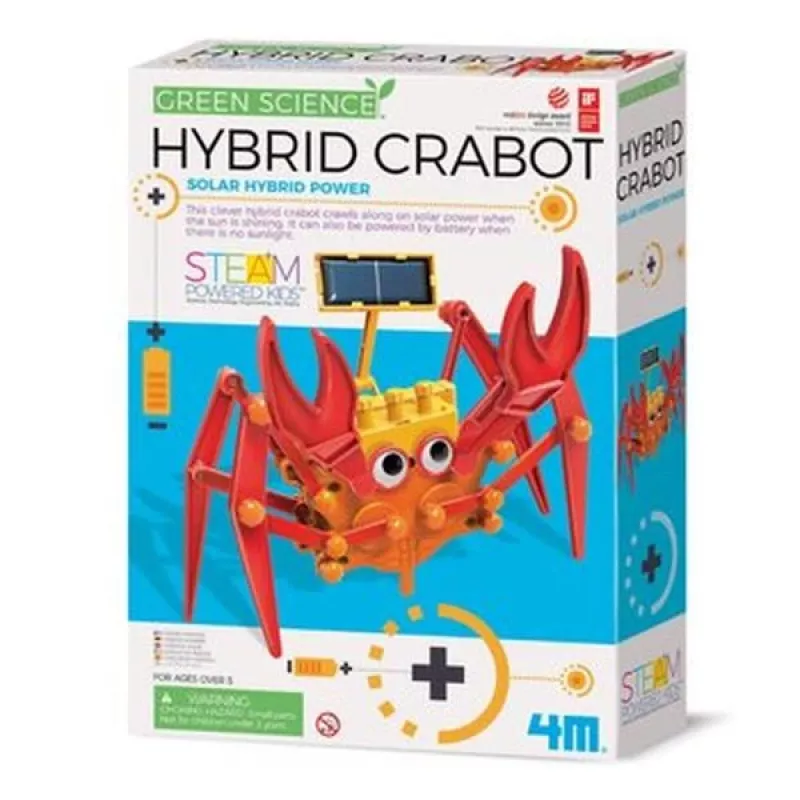 4M Zelený Science Hybrid Crabot – solárny krabí robot stavebnica – pre deti od 5 rokov