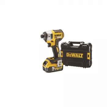 Rázový uťahovák DeWALT DCF887P2-QW 1/4 palca pohon, 18V Li‑Ion 5Ah, 205 N·m, 3250 RPM, 2 batérie, nabíjačka, kufrík