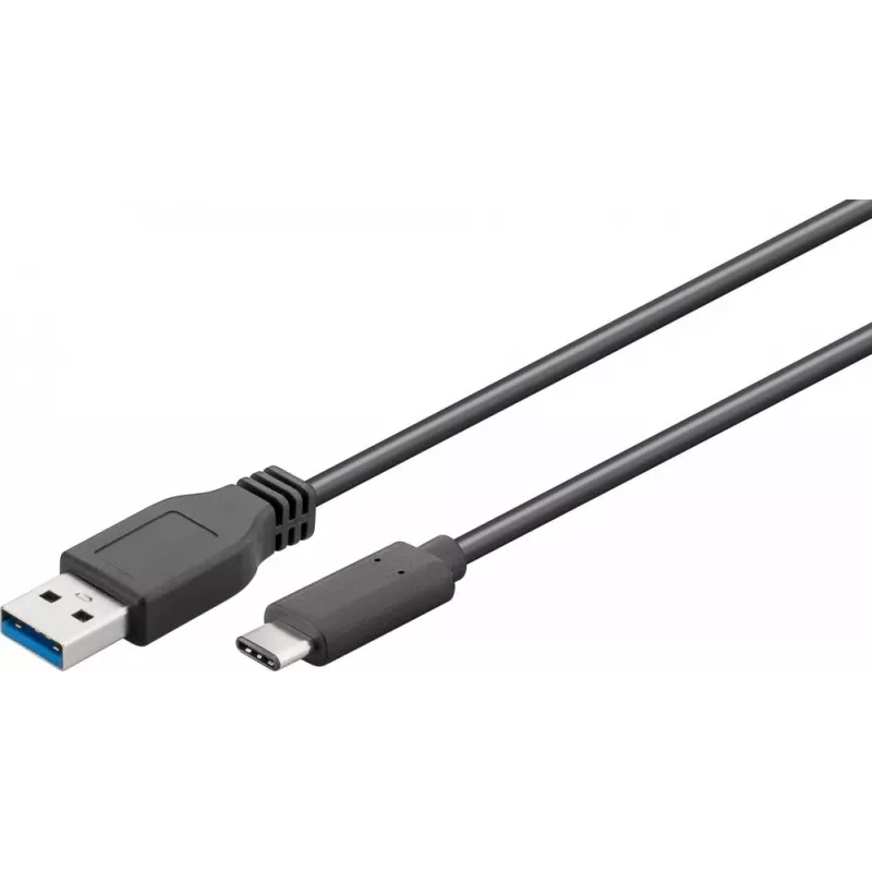 Wentronic Goobay USB 3.0 SuperSpeed kábel > USB-C™, čierny, 2 m - USB 3.0 konektor samec (typ A) > USB-C konektor samec (71221)